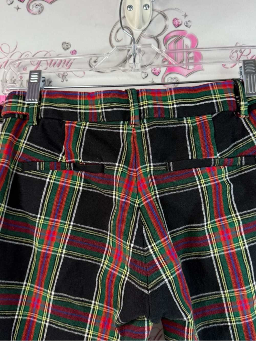 GAP Signature Skinny Ankle Trousers in with a Red, Green & Black pattern way Y2K - Picture 3 of 10